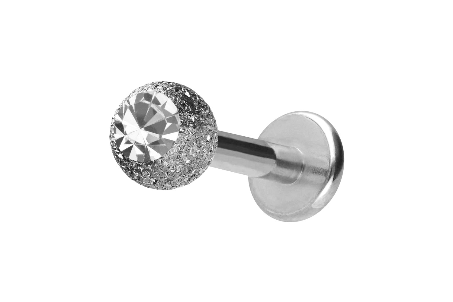 Chirurgenstahl Labret Piercing DIAMANTOPTIK + KRISTALL